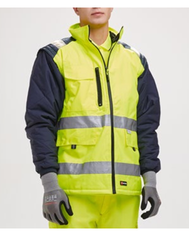 BLOUSON HAUTE VISIBILITE 2 EN 1 MANCHE AMOVIBLE