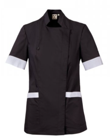 Blouse médicale femme stretch col mao